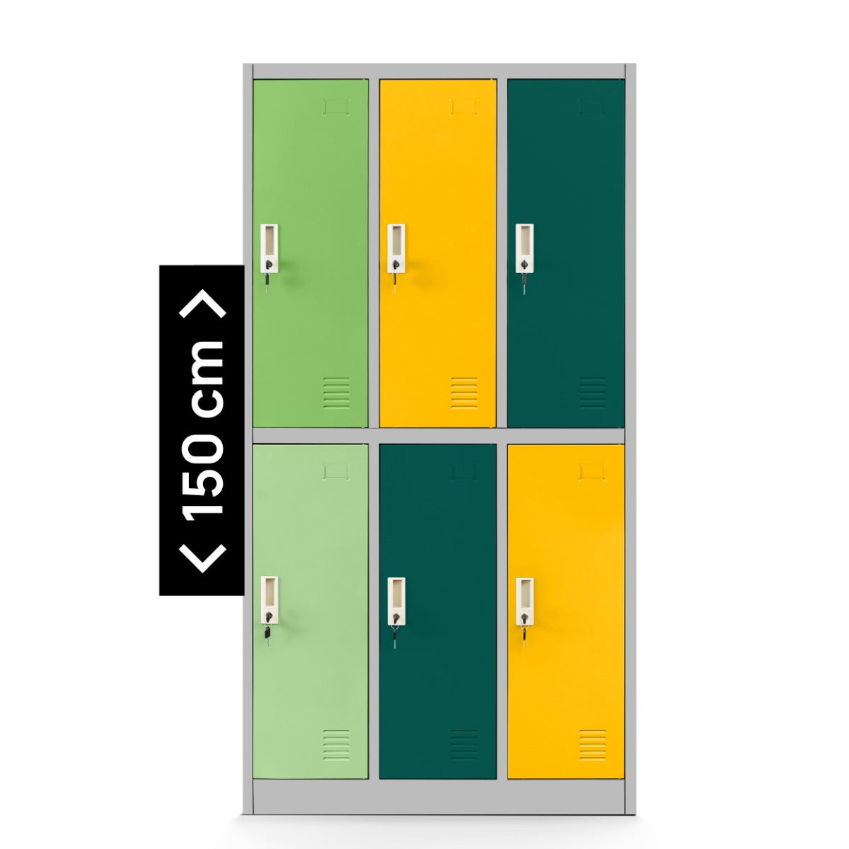 Metāla skapis Igk 150/90/45 cm pelēks-daudzkrāsains - N1 Home