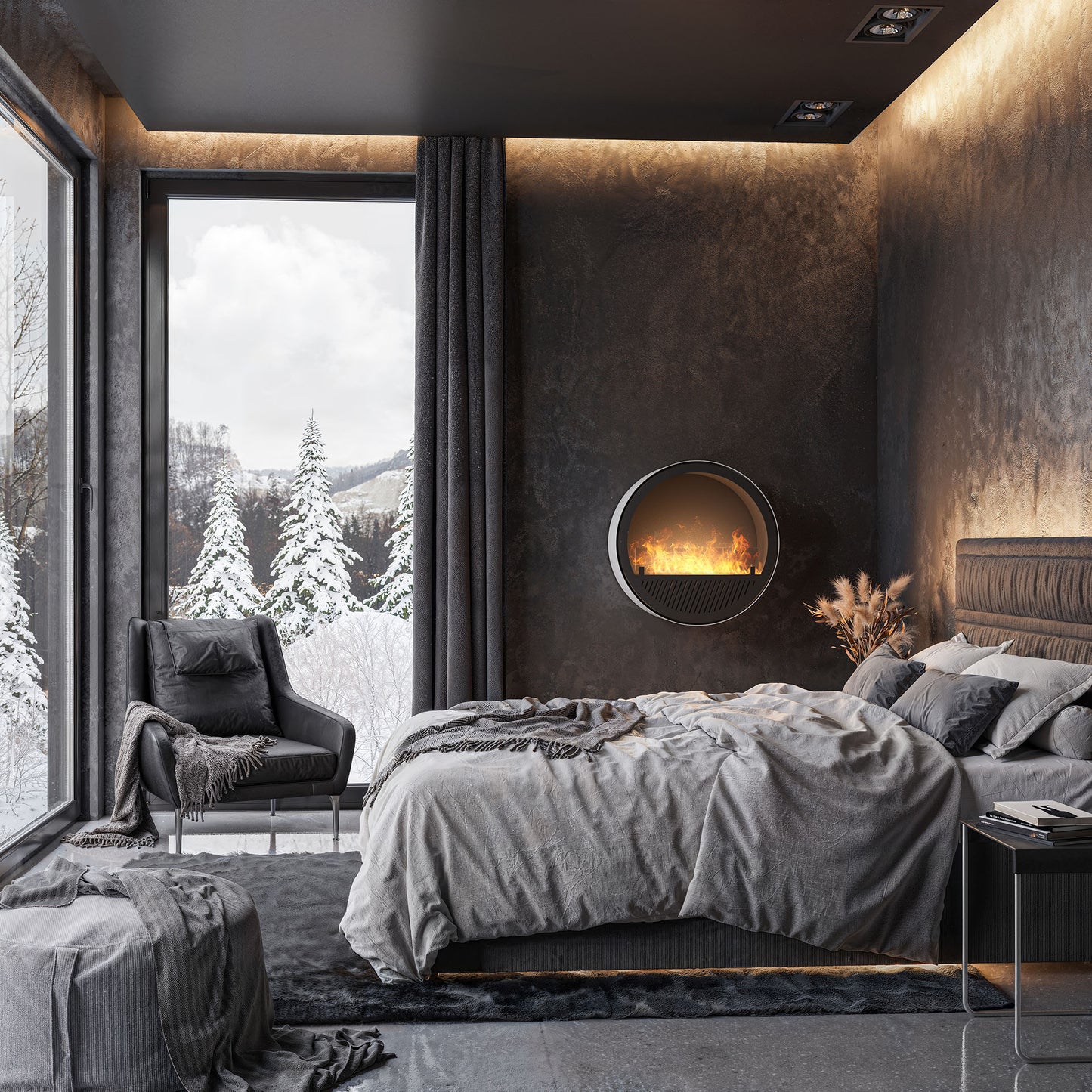 Biokamīns Incyrc Slim wall 72/30 cm melns - N1 Home