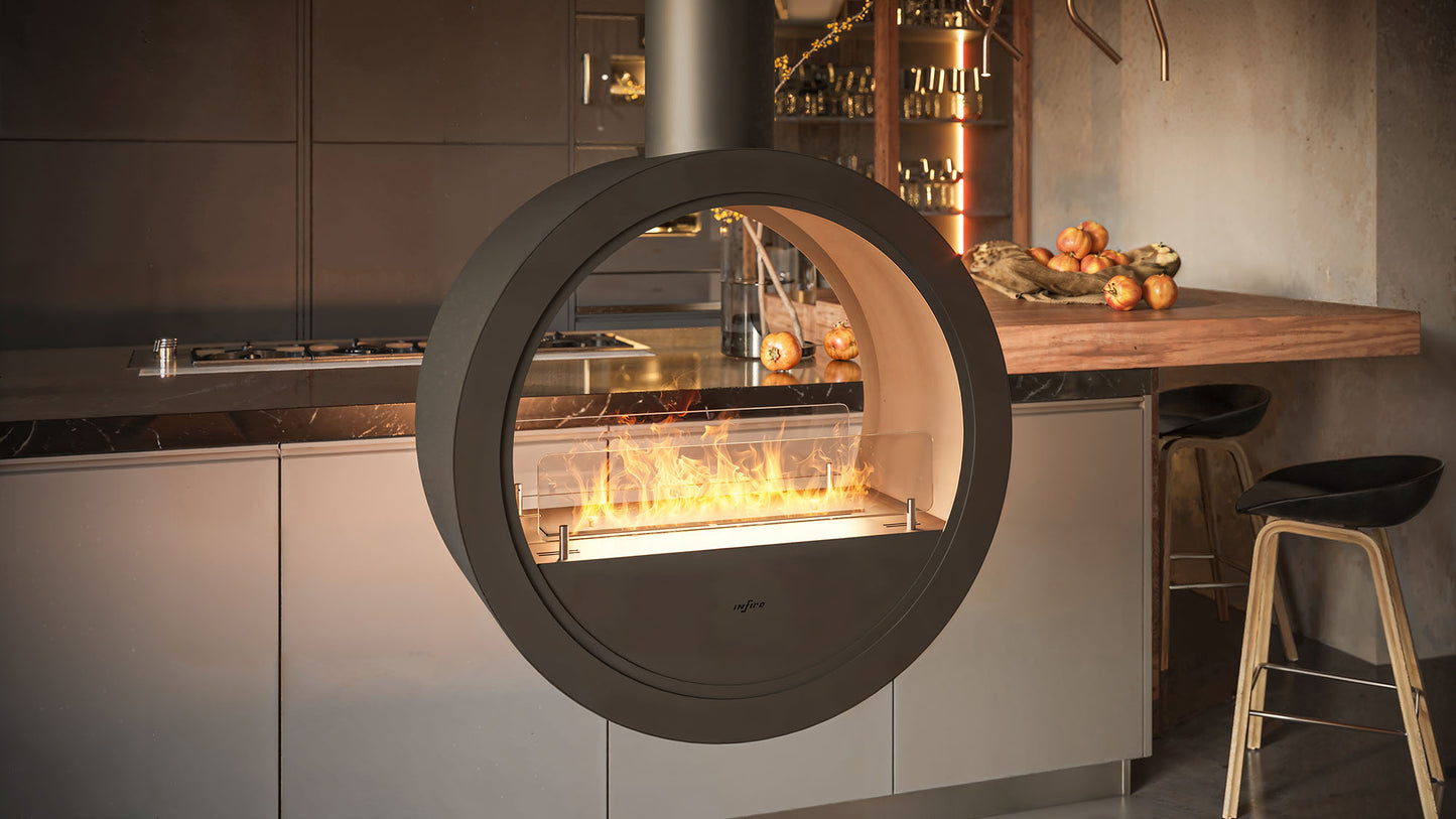 Biokamīns Incyrc 2side 218/70/35 cm melns - N1 Home