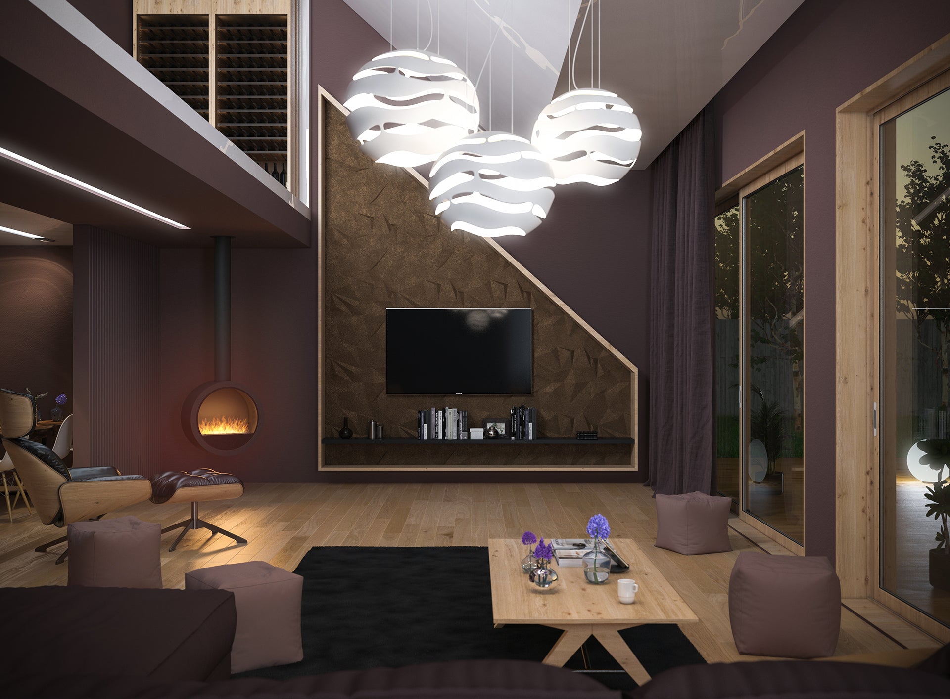 Biokamīns Incyrk 70/35/150 cm tumši brūns - N1 Home