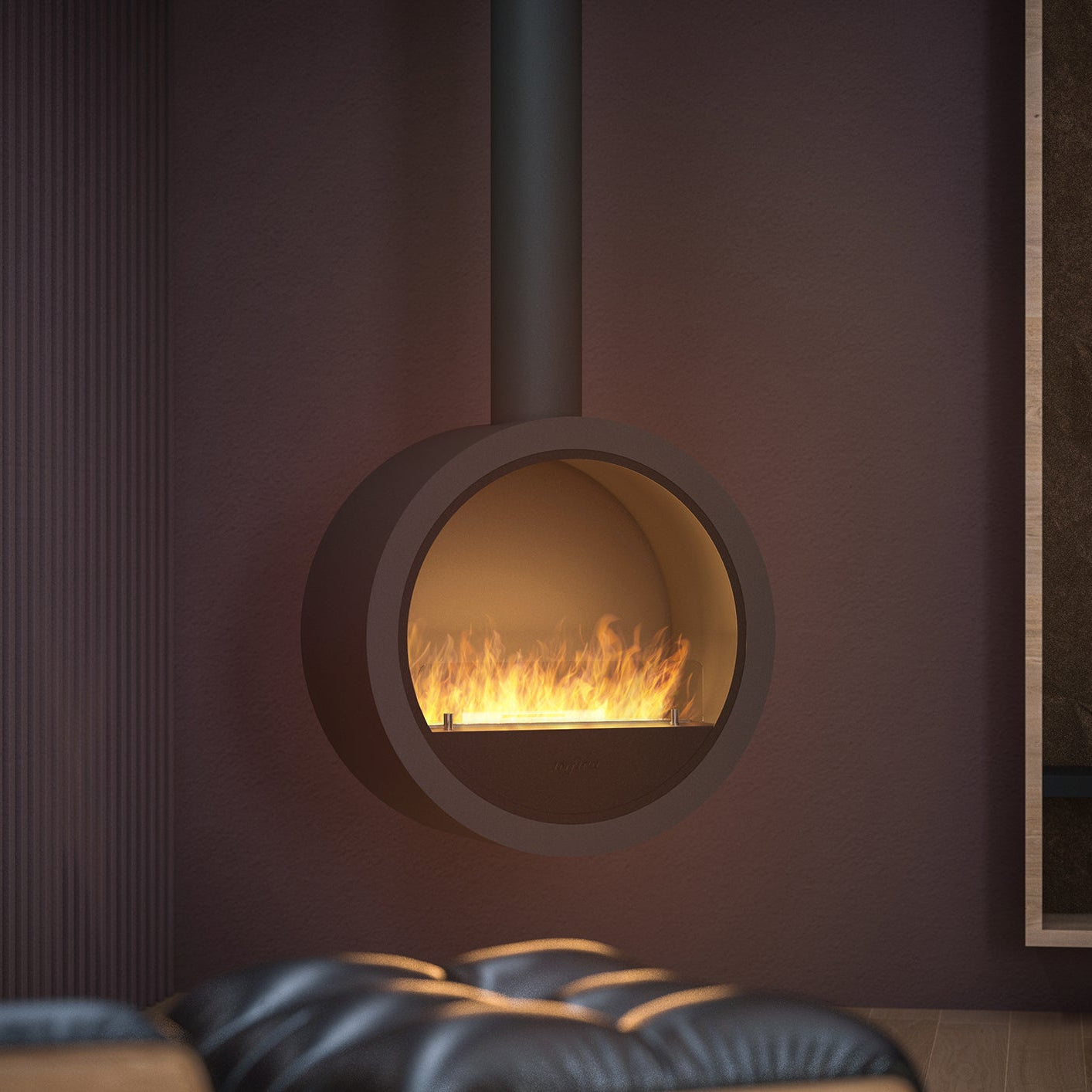 Biokamīns Incyrk 70/35/150 cm tumši brūns - N1 Home