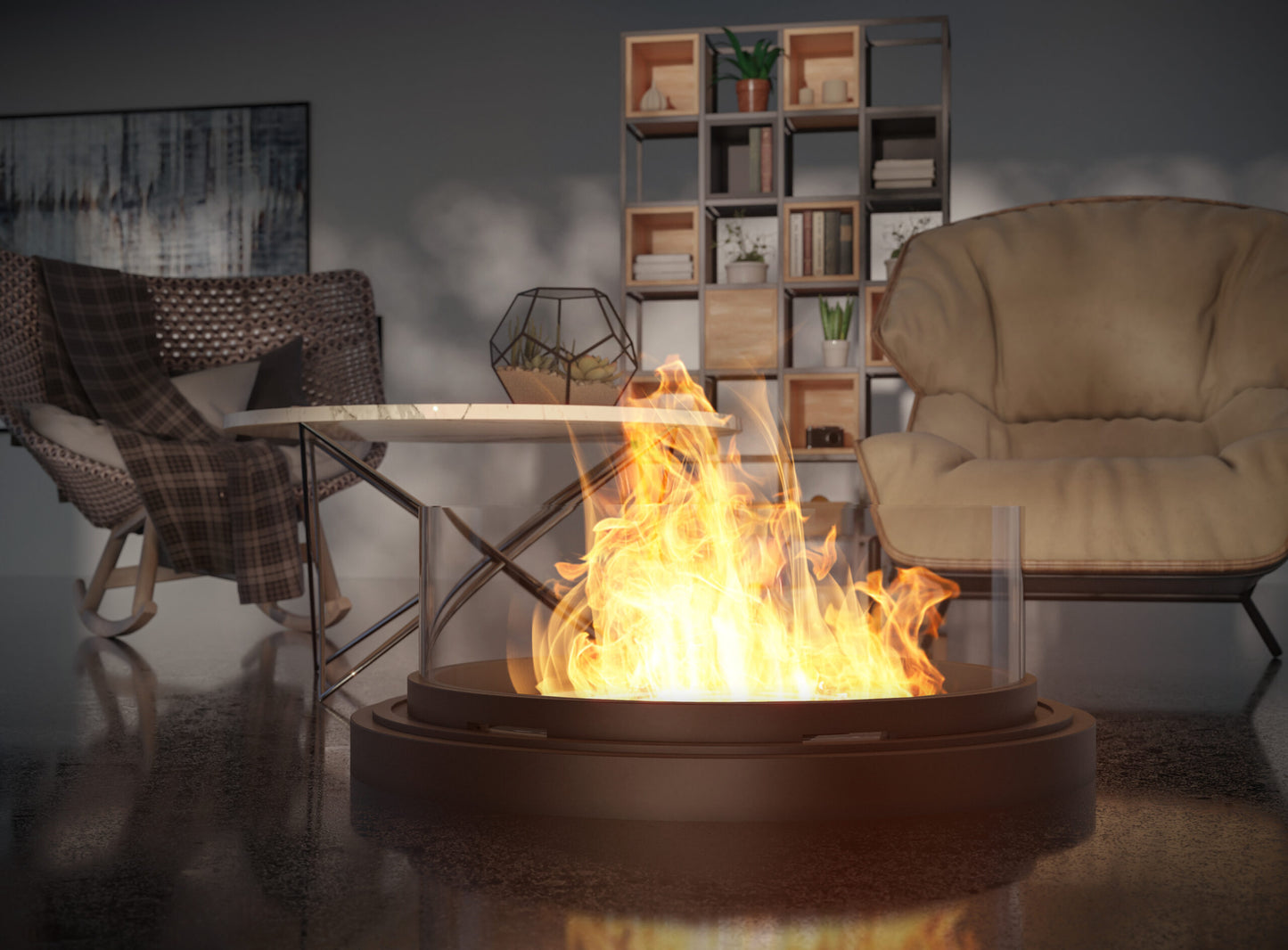 Biokamīns Inrond 80/200 cm melns - N1 Home