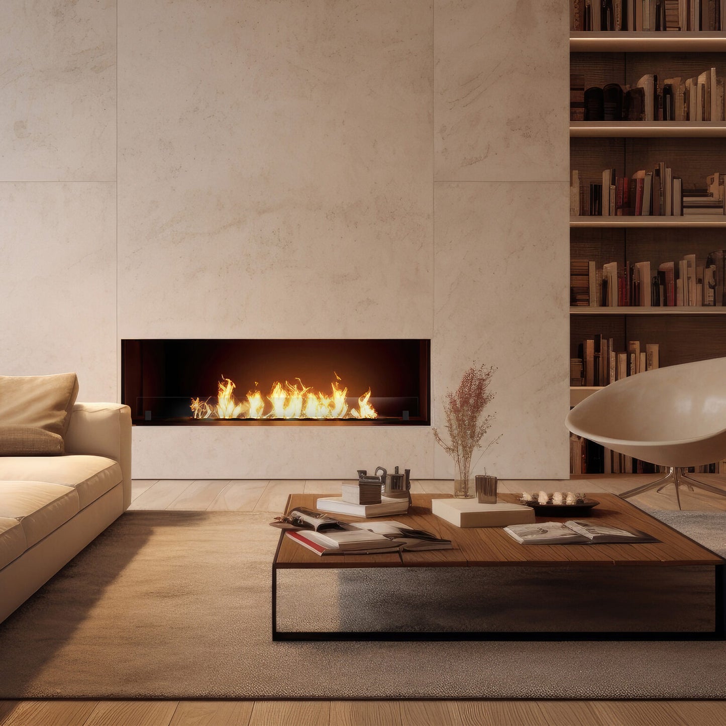 Biokamīns Slim inside Blan 84;104;124;154;204/59/25;30 cm melns - N1 Home