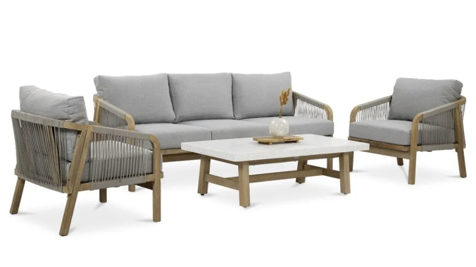 Koka dārza mēbeļu komplekts Jaco Caffe pelēks - N1 Home