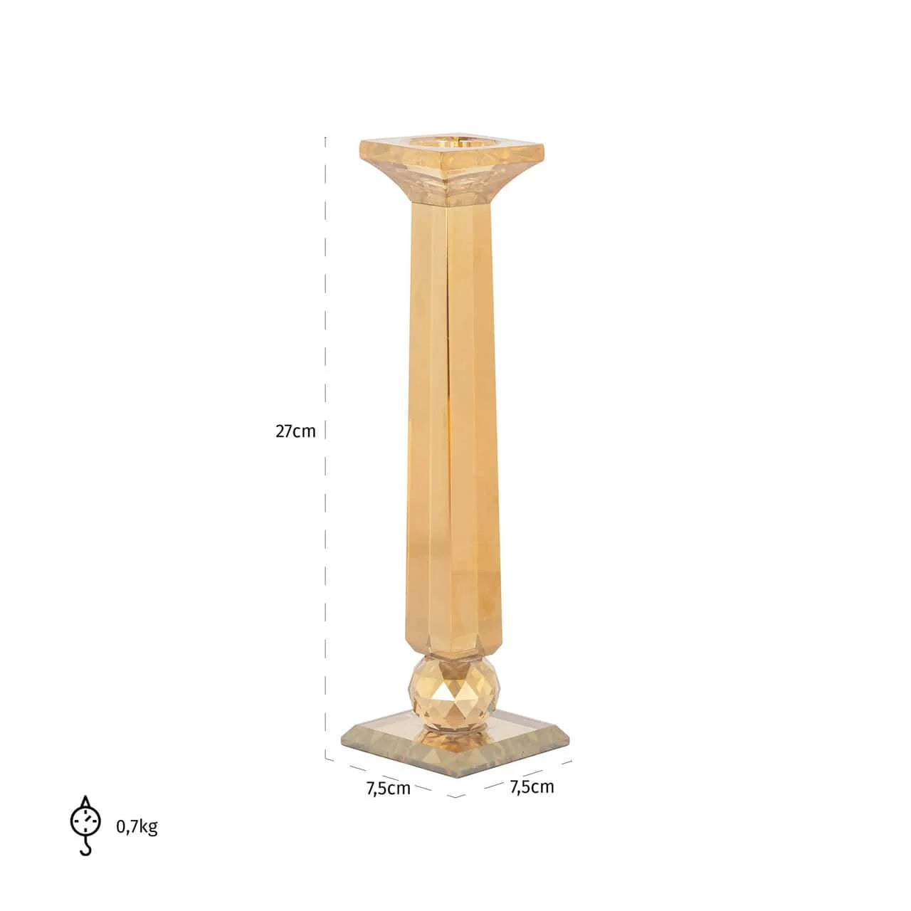 Svečturis Milou S Richmond Interiors 27/7,5/7,5 cm amber - N1 Home