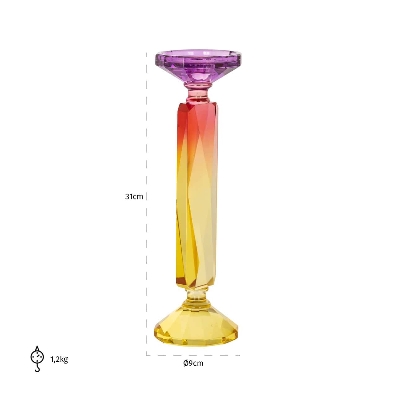 Svečturis Marlyn Richmond Interiors 31/9/9 cm dzelts - N1 Home