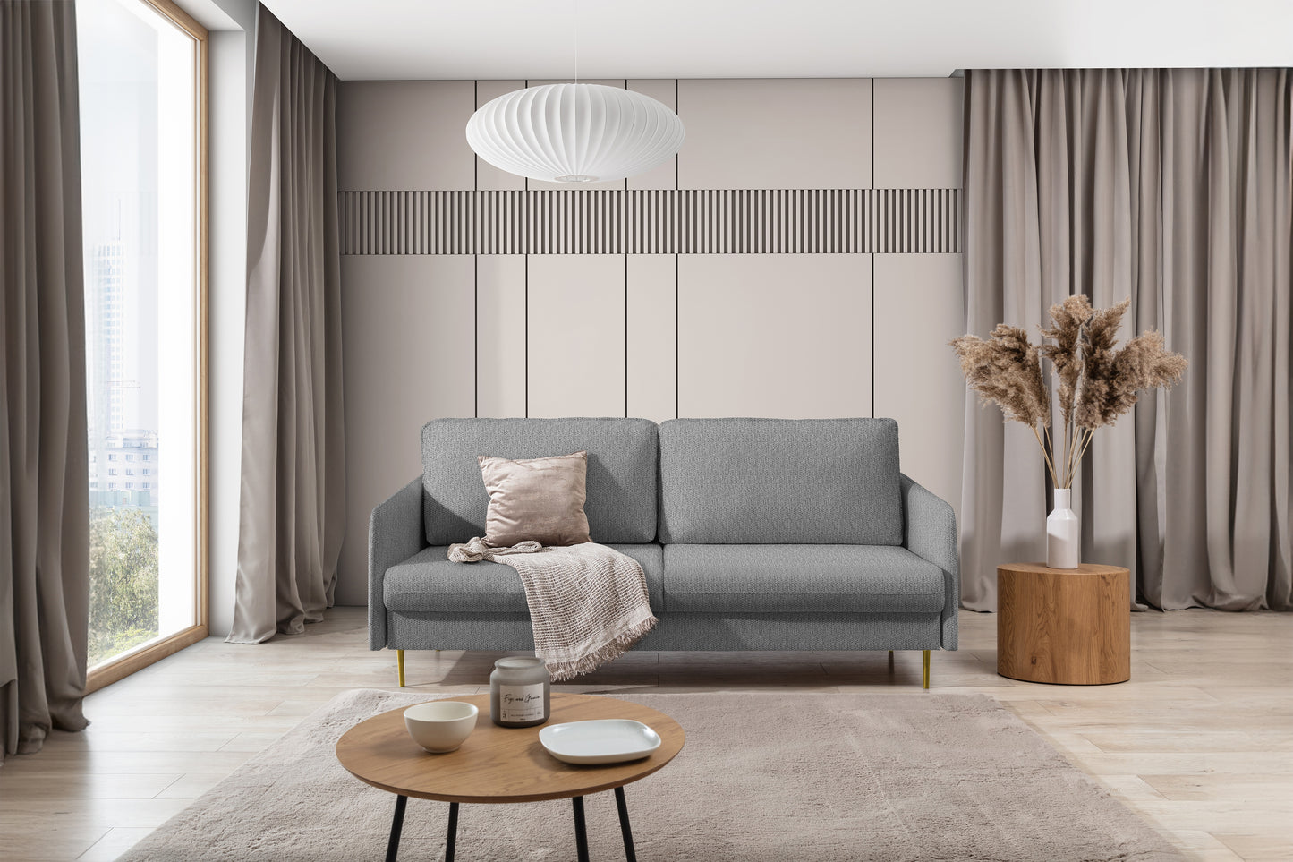 Dīvāns Tai 207/95/98 cm Gemma 86/zelts kājas - N1 Home