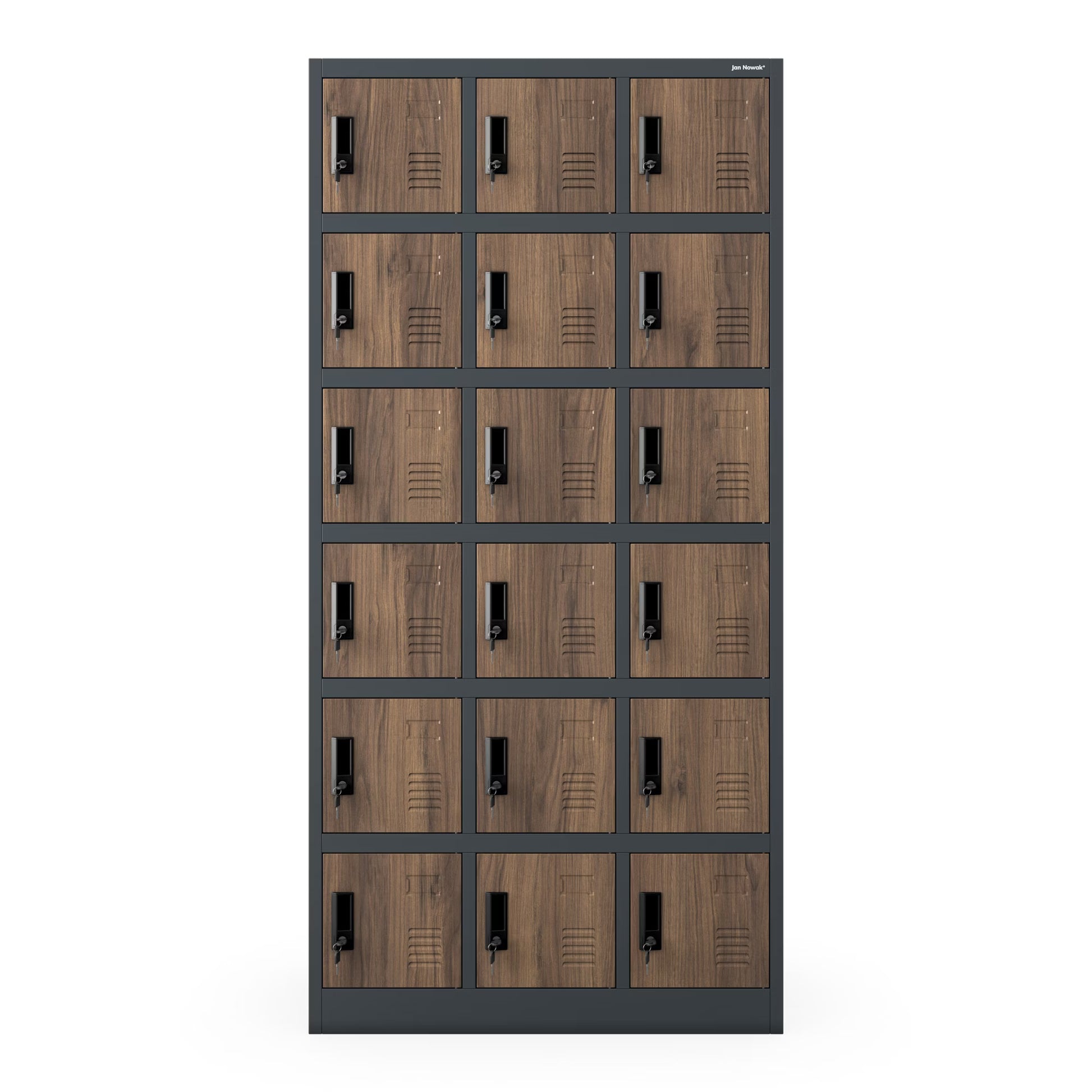 Metāla skapis Kar 185/90/40 cm antracīts/valrieksts - N1 Home