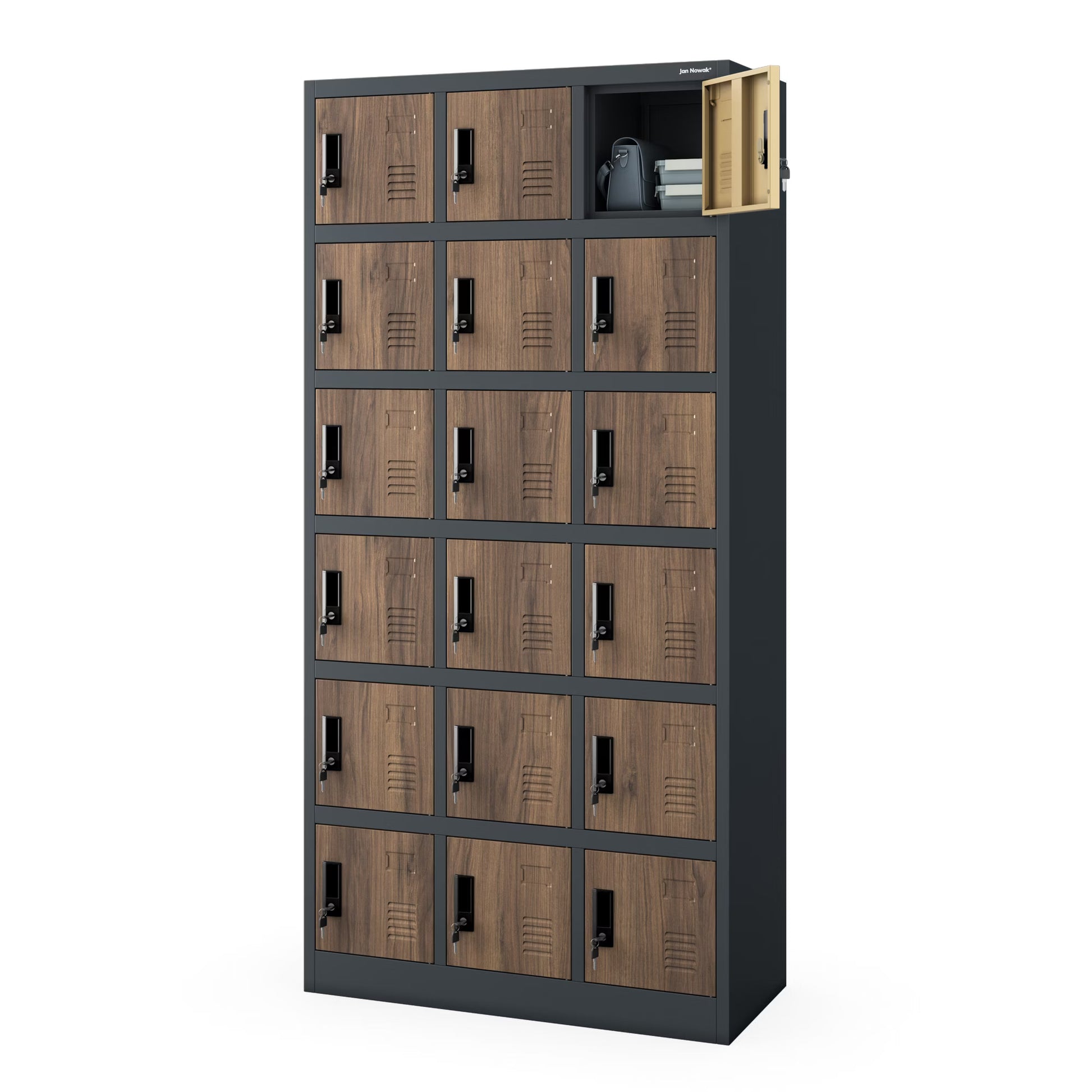 Metāla skapis Kar 185/90/40 cm antracīts/valrieksts - N1 Home