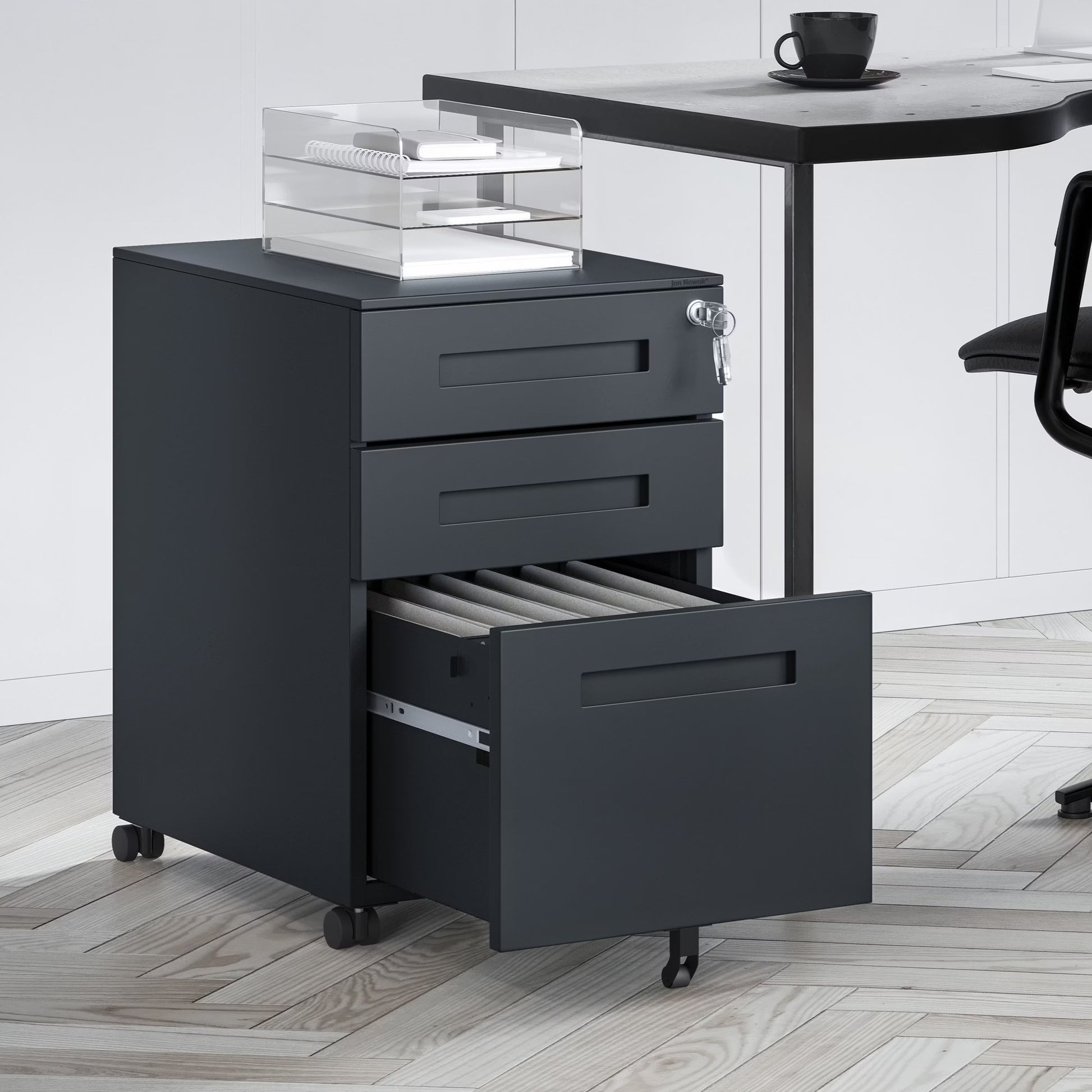 Konteiners zem rakstāmgalda Kates 39/60/50 cm antracīts - N1 Home