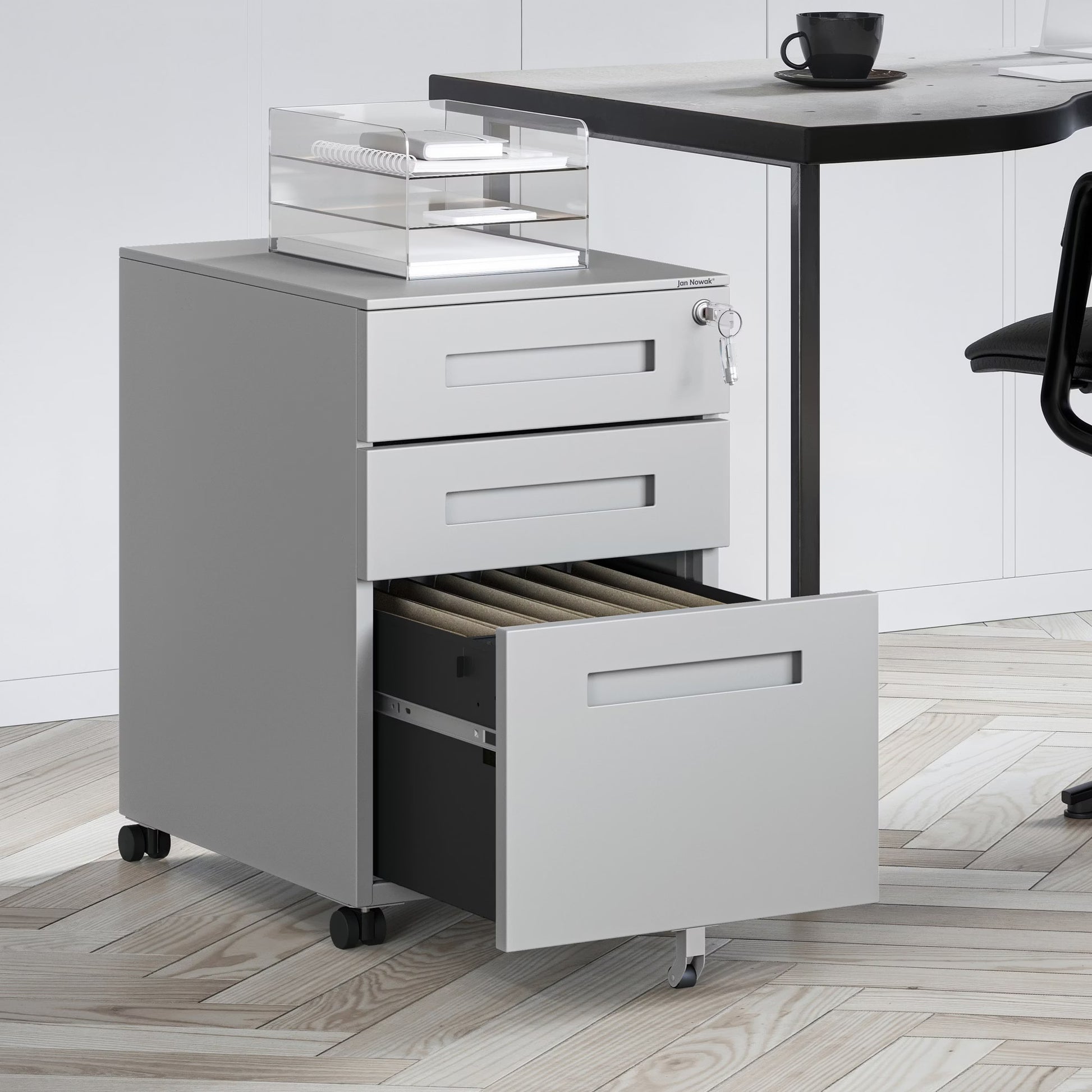 Konteiners zem rakstāmgalda Kates 39/60/50 cm pelēks - N1 Home