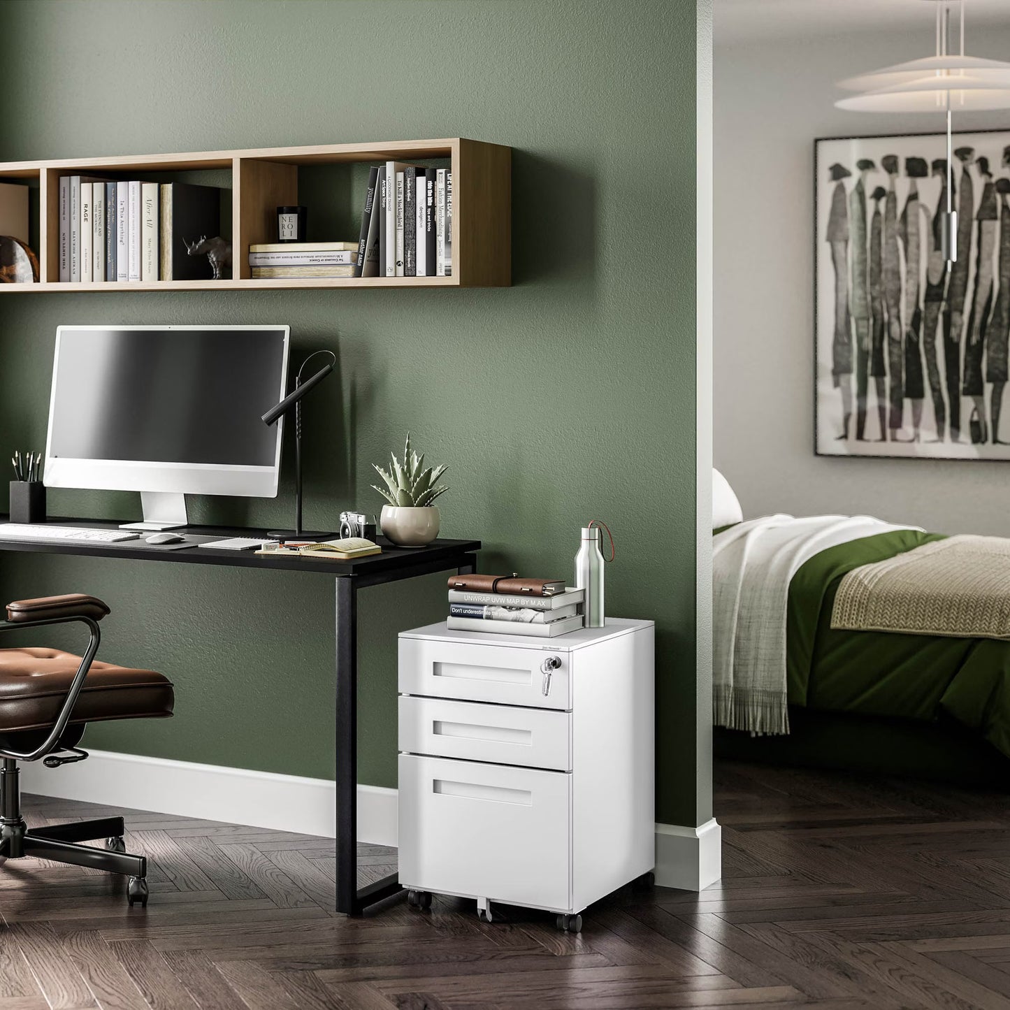 Konteiners zem rakstāmgalda Kates 39/60/50 cm balts - N1 Home