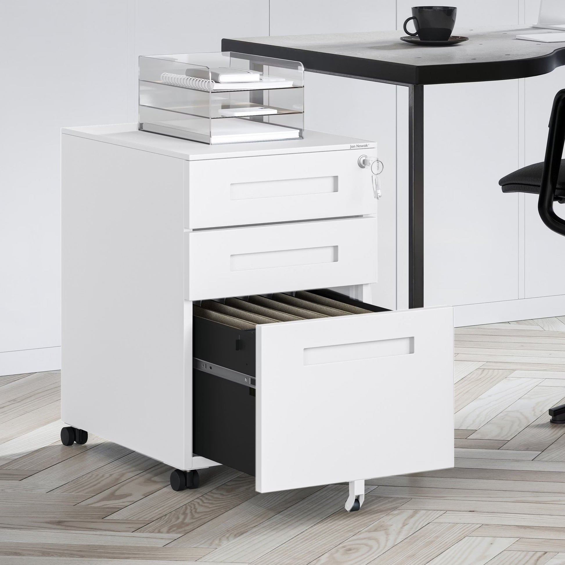 Konteiners zem rakstāmgalda Kates 39/60/50 cm balts - N1 Home