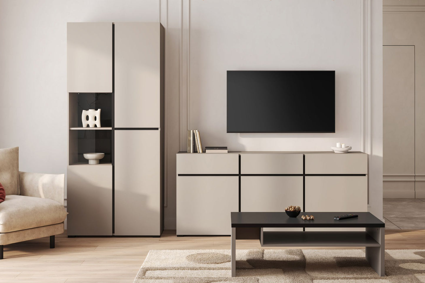 Kumode Krosit kolekcija 180/78/40 cm congo/melns - N1 Home