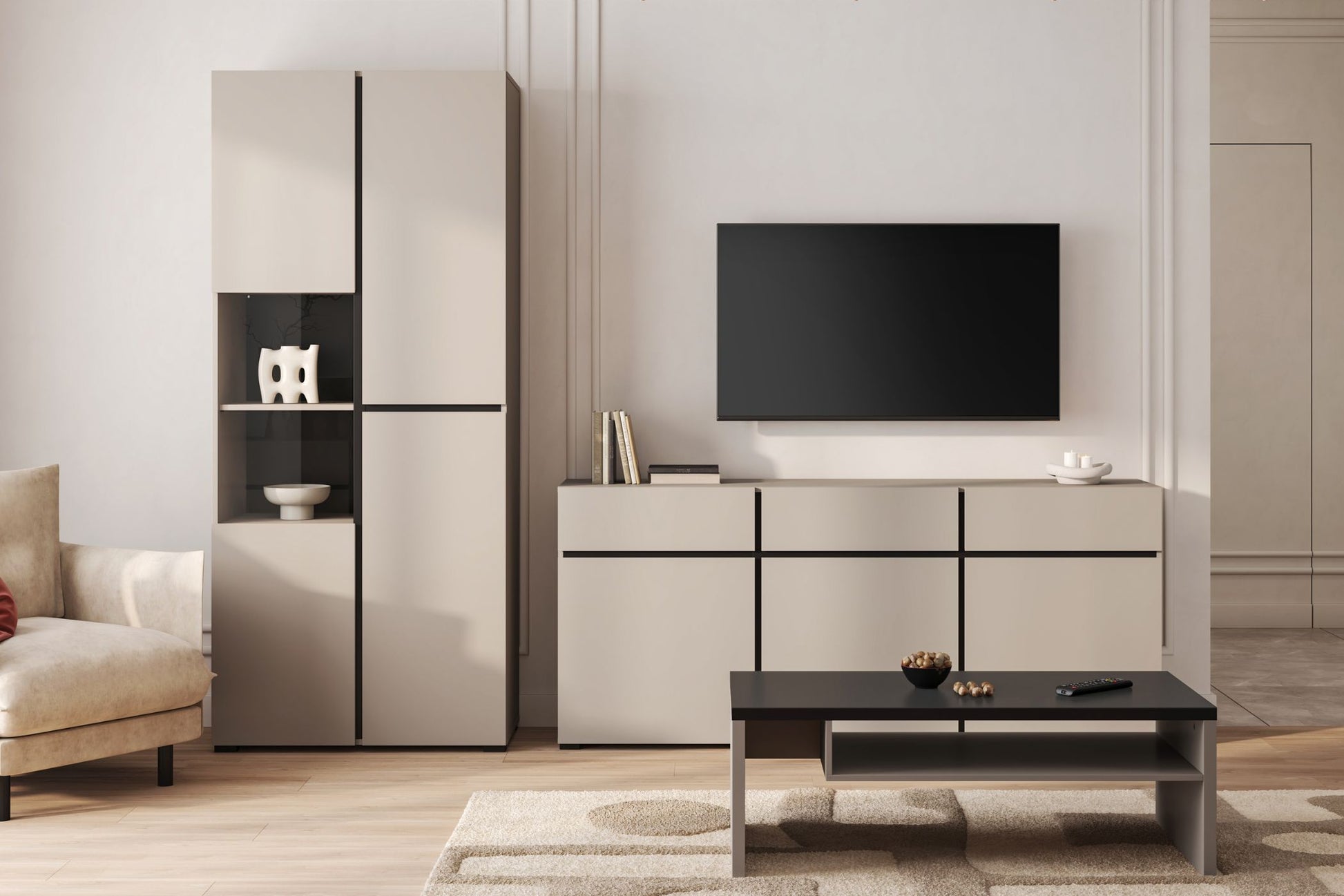 Kumode Krosit kolekcija 225/78/40 cm congo/melns - N1 Home