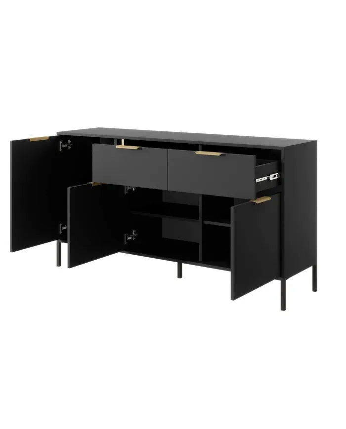 Kumode Larsi 153/81/39 cm melns - N1 Home