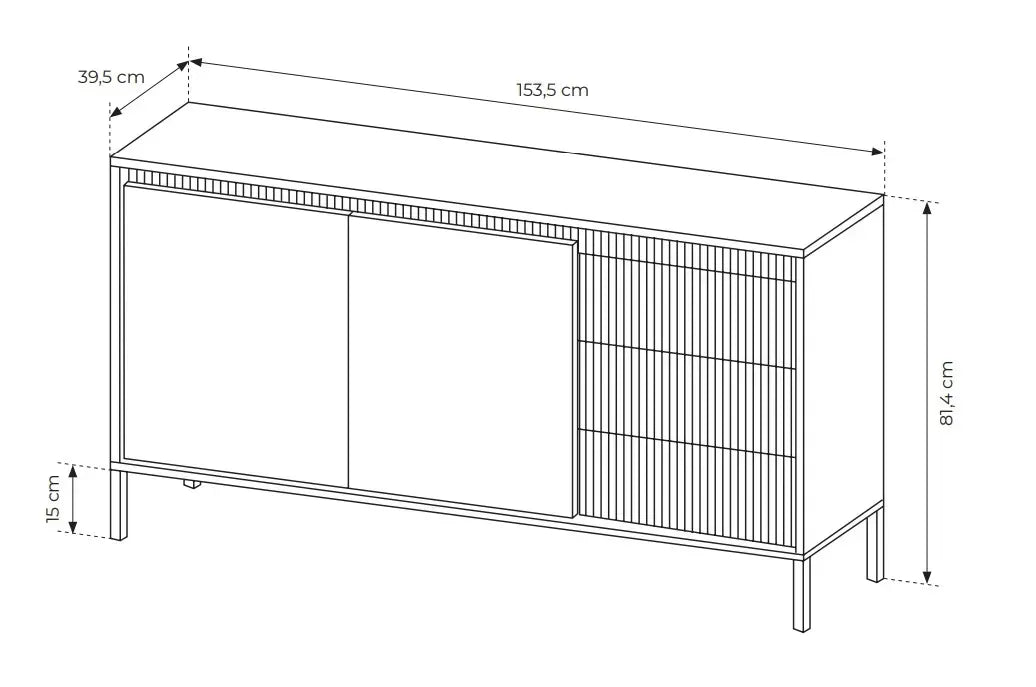 Kumode Sensi 153/81/39 cm bēšs - N1 Home
