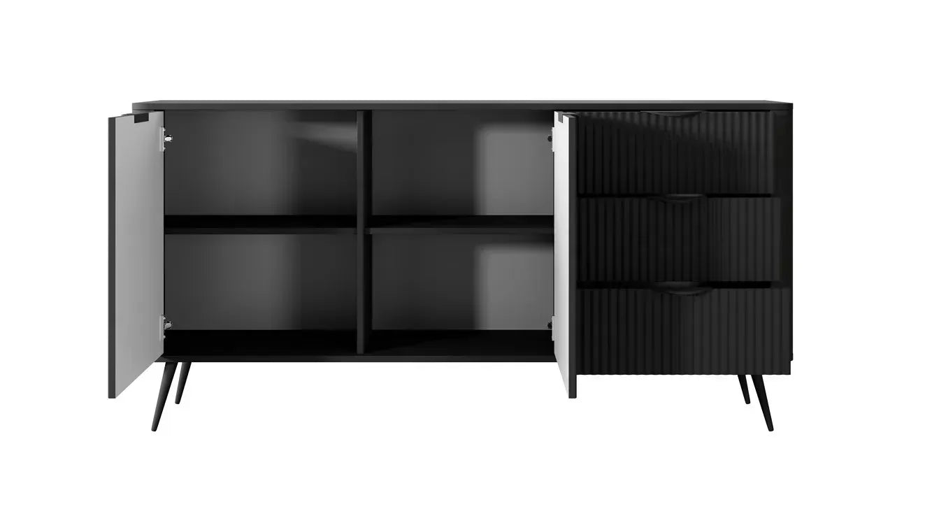 Kumode Lanti 163/81/38 cm melns - N1 Home