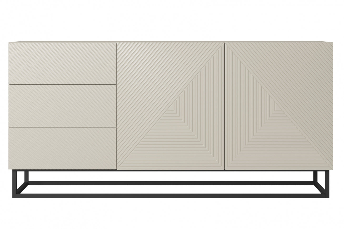 OSLO kumode un metāla kājas 167/81/43 cm kašmirs/melns - N1 Home