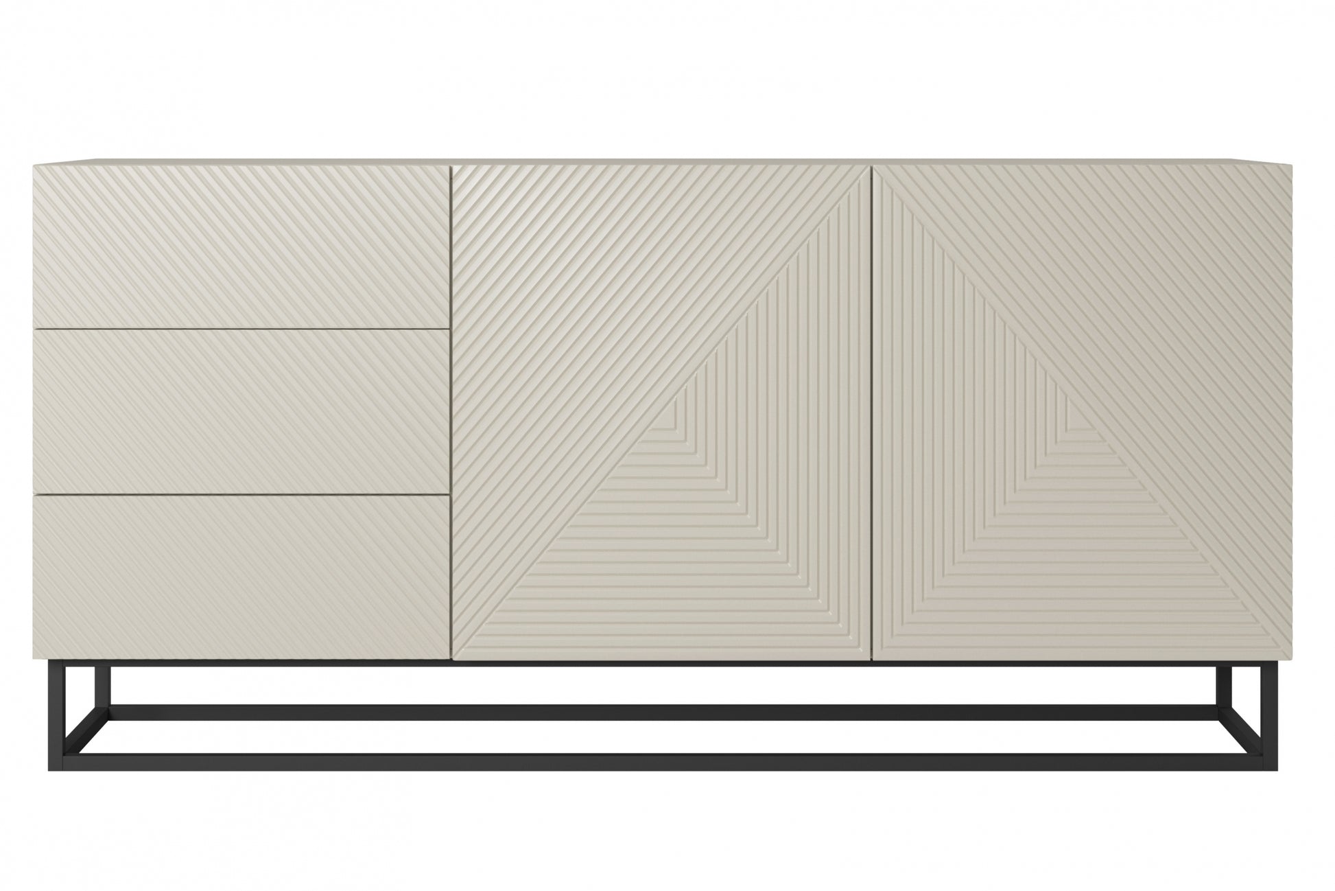 OSLO kumode un metāla kājas 167/81/43 cm kašmirs/melns - N1 Home