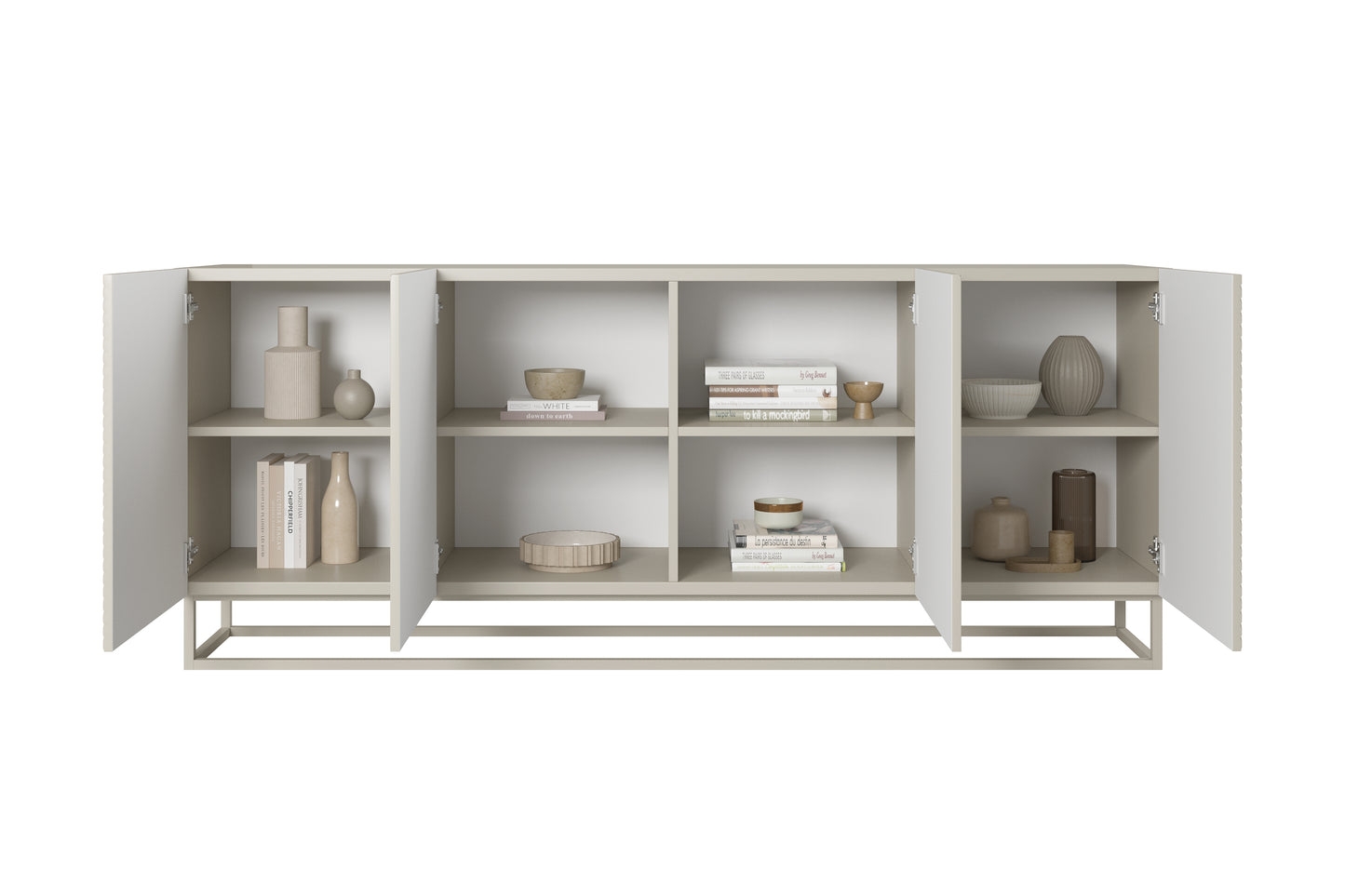 OSLO kumode ar metāla kājām 200/81/43 cm kašmirs/kašmirs - N1 Home