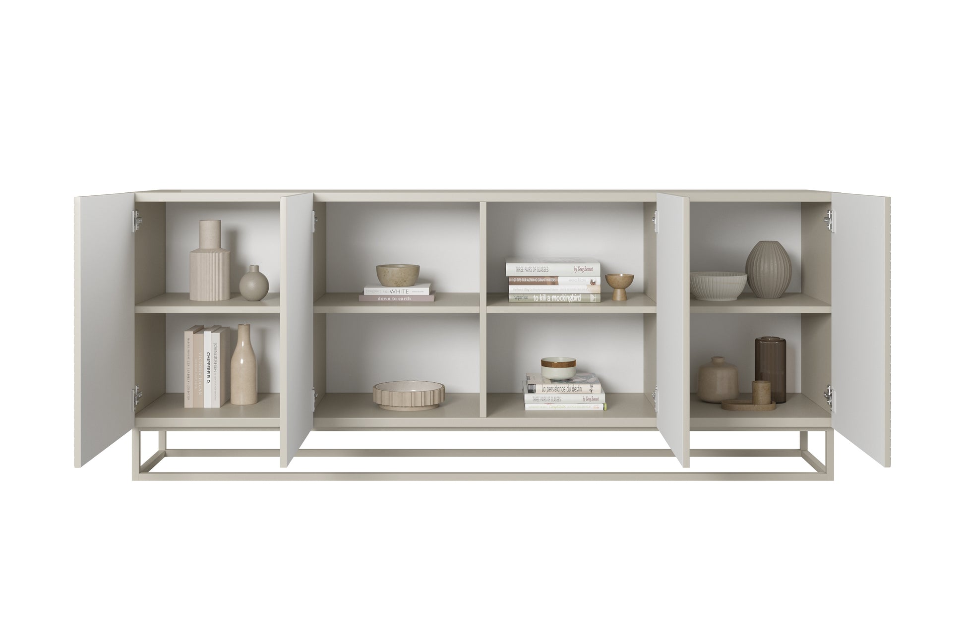 OSLO kumode ar metāla kājām 200/81/43 cm kašmirs/kašmirs - N1 Home