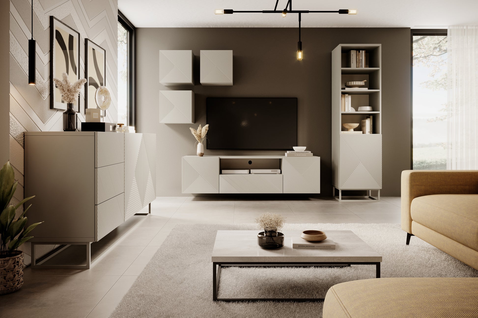 OSLO kumode un metāla kājas 167/81/43 cm kašmirs/kašmirs - N1 Home