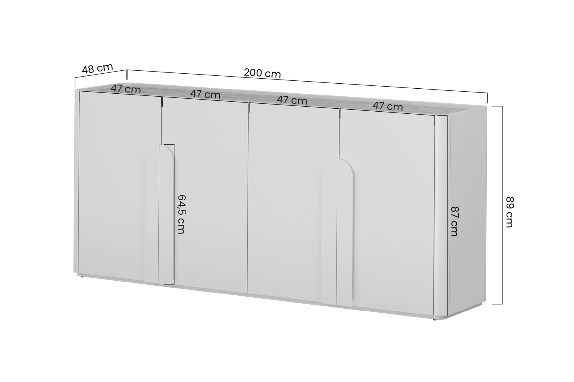 Kumode Amil 200/89/48 cm Kašmirs / Eļļots ozols / Gaišs ozols - N1 Home