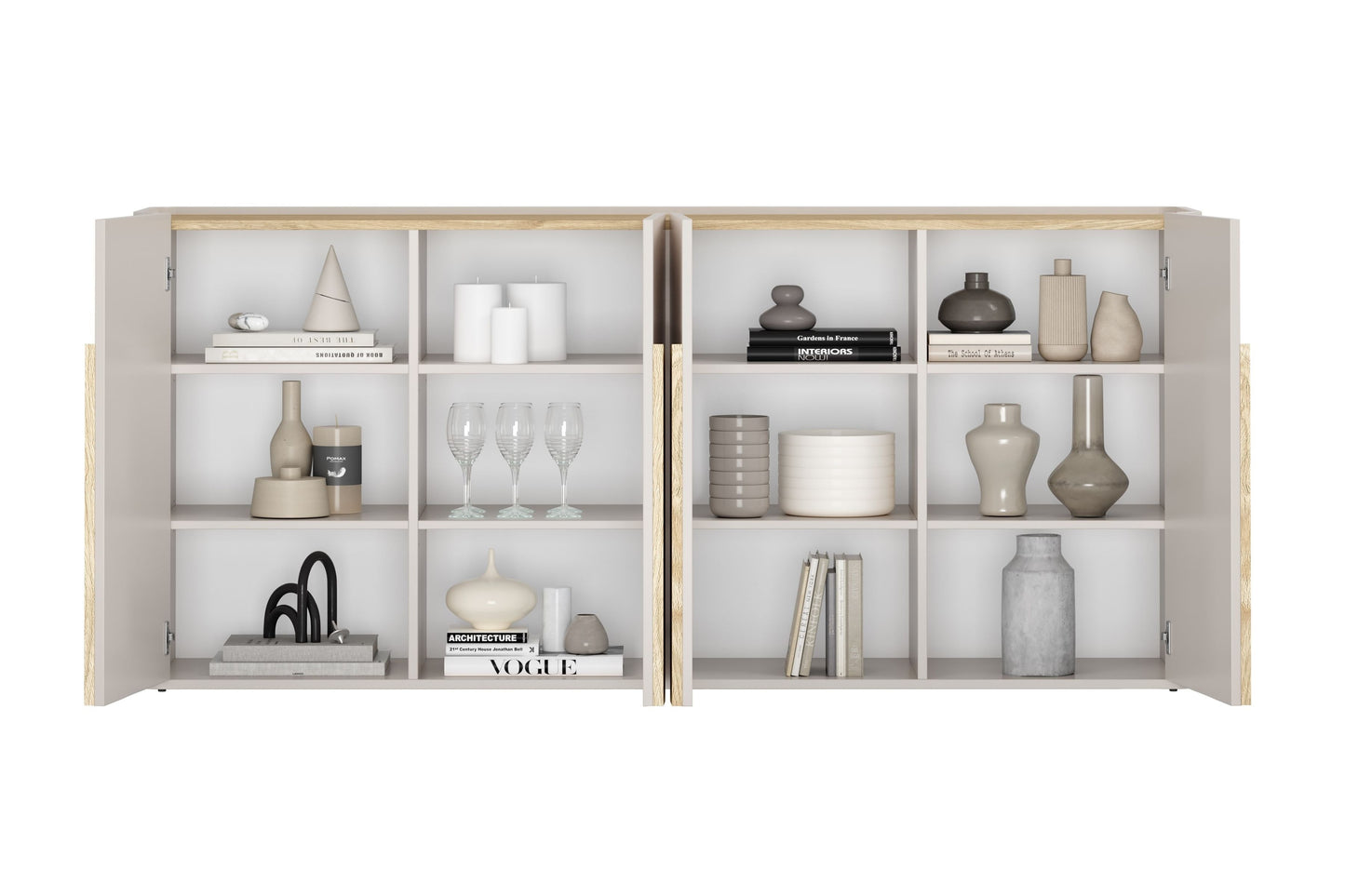 Kumode Amil 200/89/48 cm Kašmirs / Eļļots ozols / Gaišs ozols - N1 Home