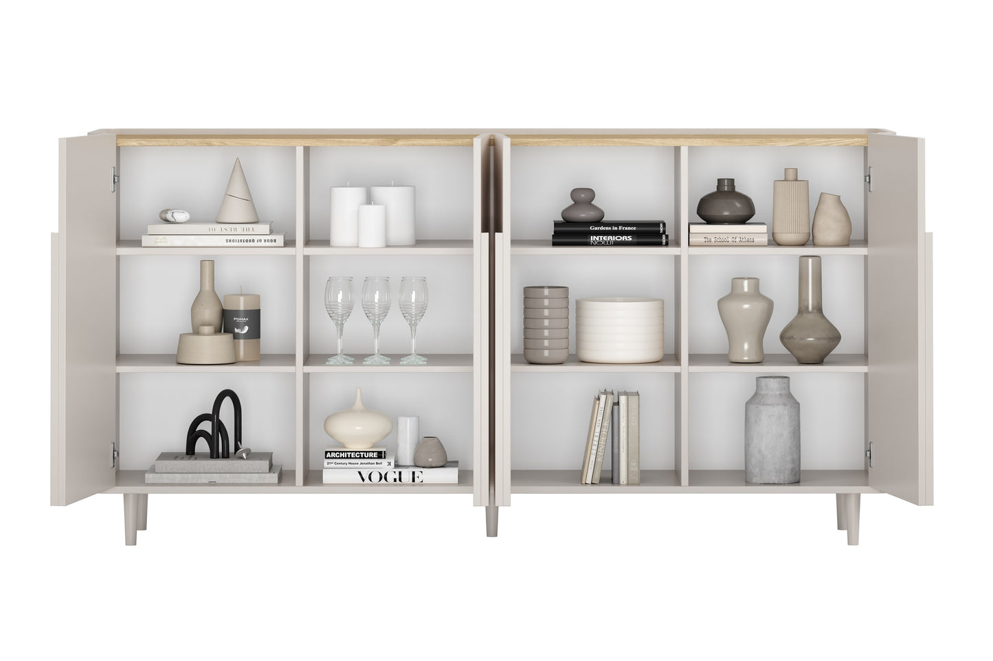 Kumode Amil 200/102/48 cm Kašmirs / Eļļots ozols - N1 Home