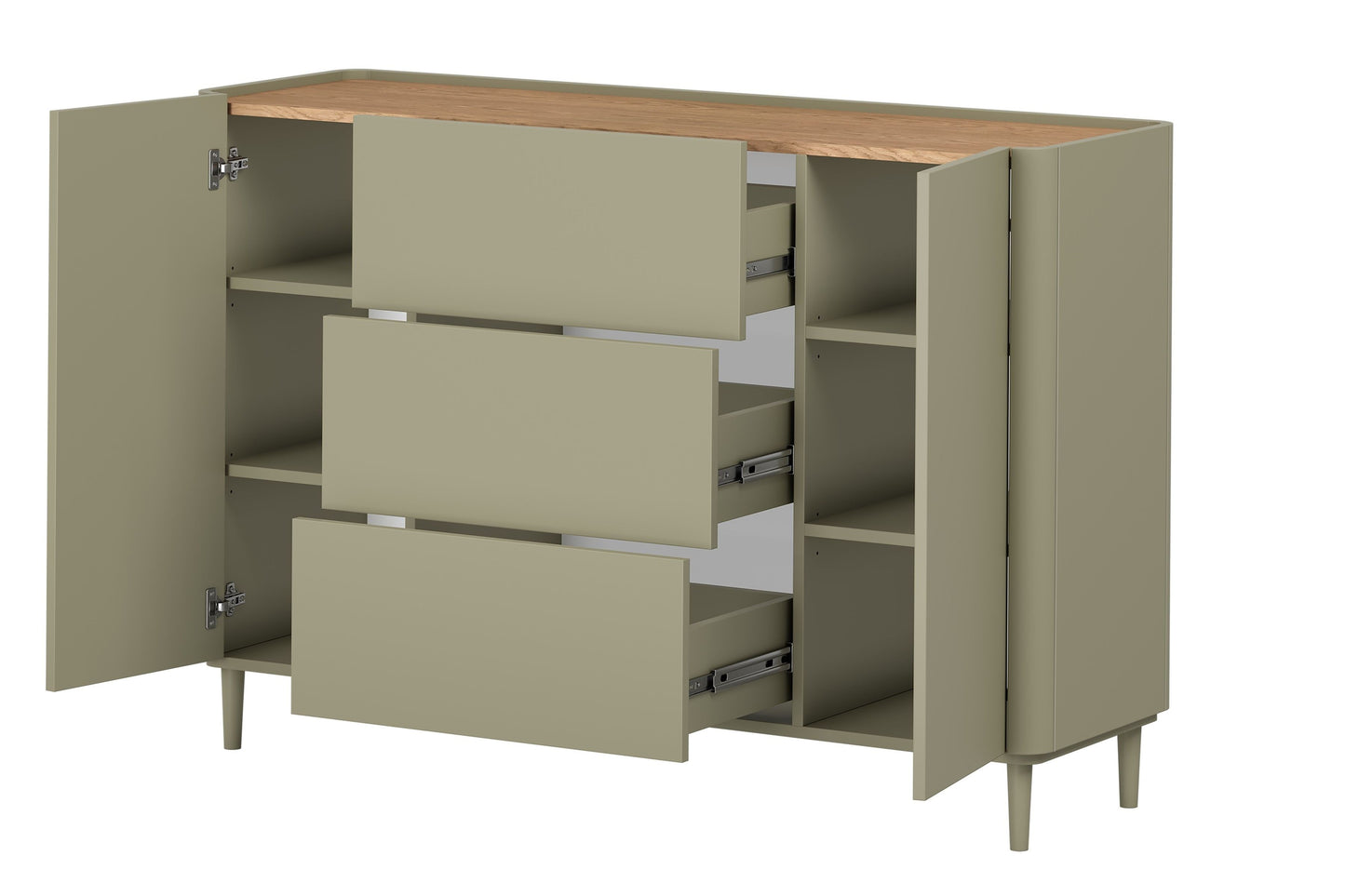 Kumode Elva 150/102/48 cm Eikalipts / Baltijas kāpu ozols - N1 Home