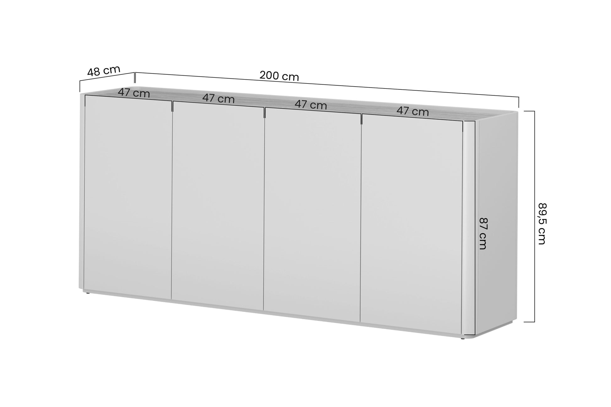 Kumode Elva 200/89.5/48 cm Kašmirs / Eļļots ozols - N1 Home