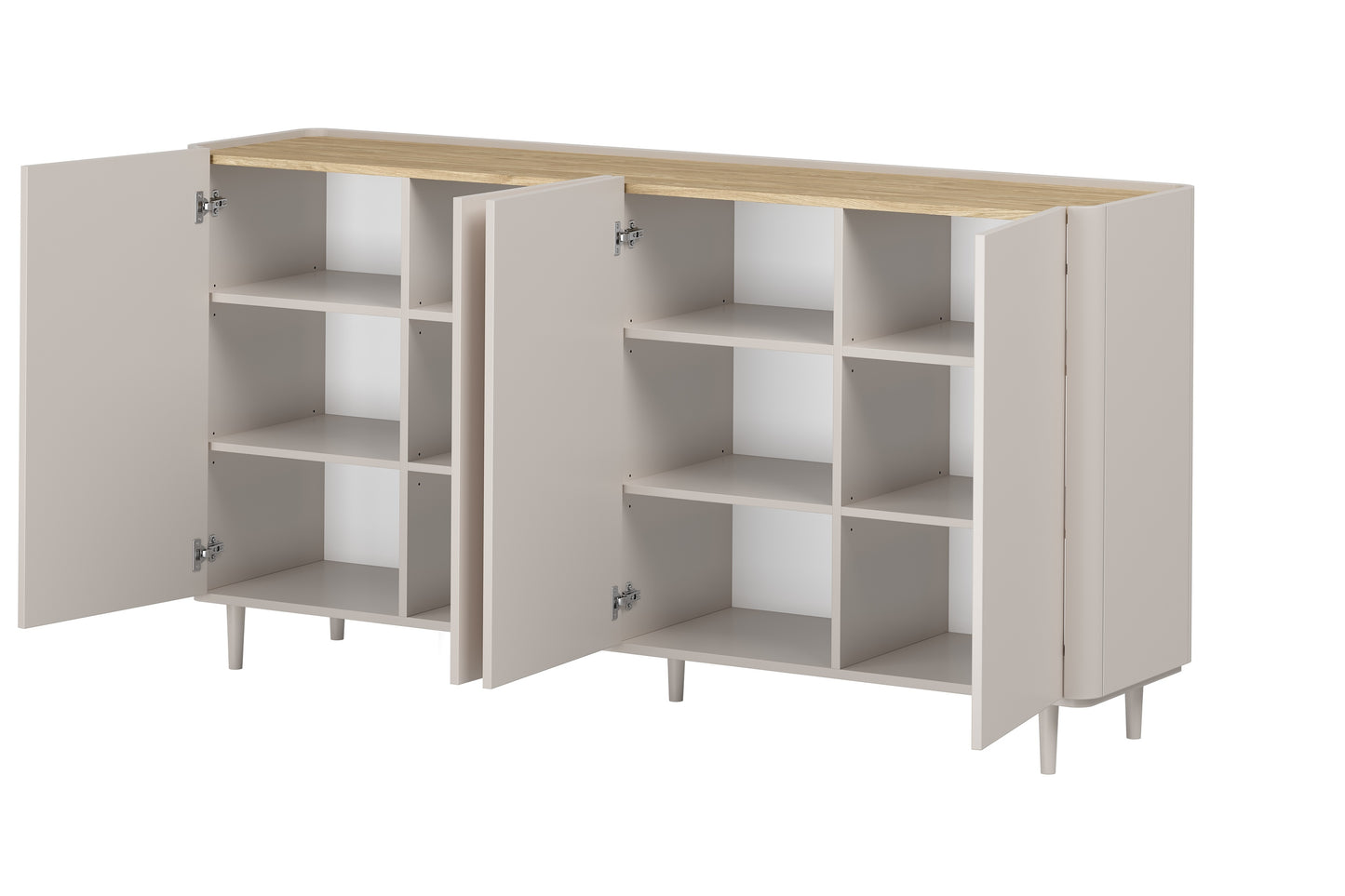 Kumode Elva 200/102/48 cm Kašmirs / Eļļots ozols - N1 Home