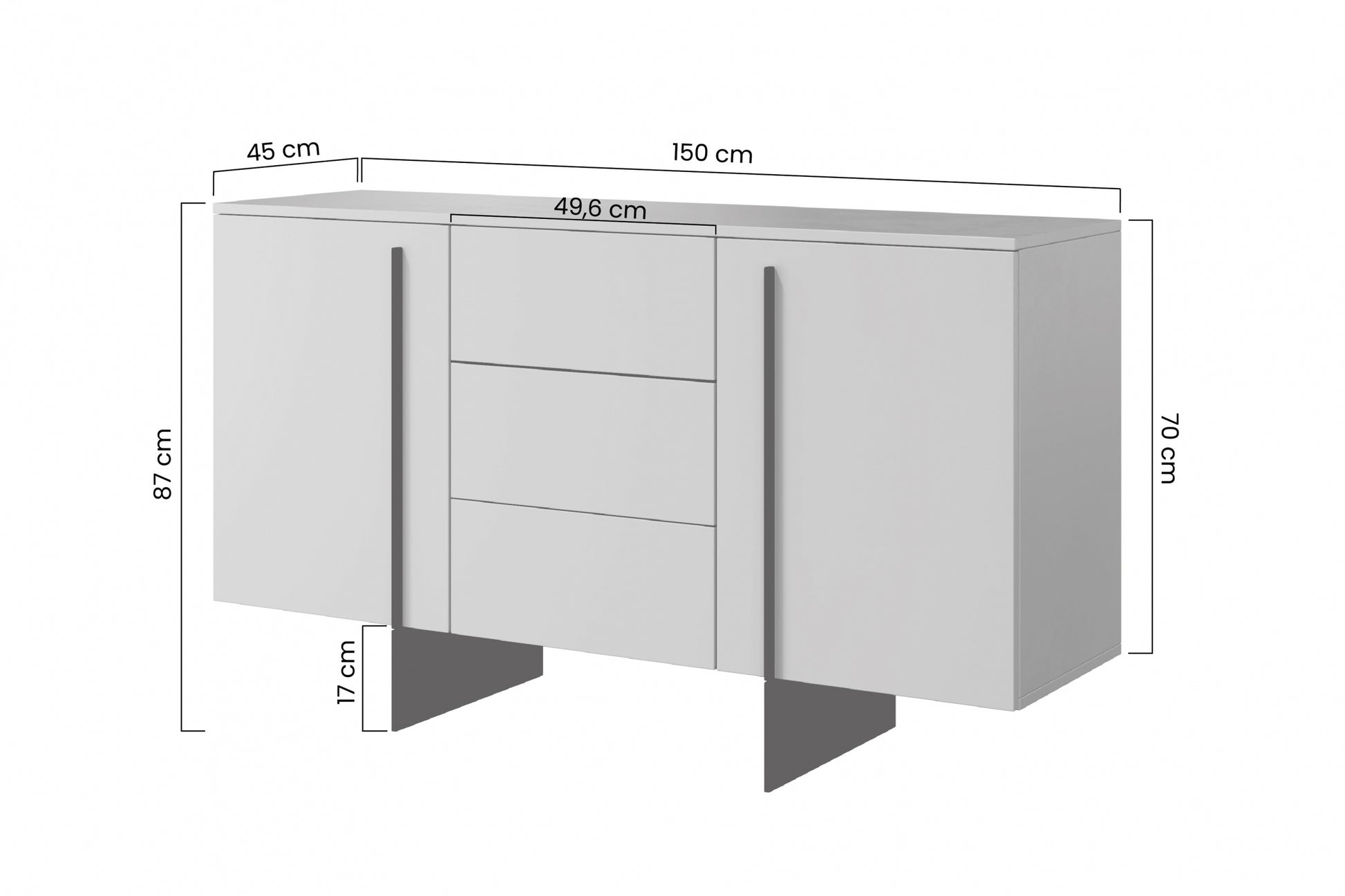 Kumode Lare 150/87/45 cm kamirs - N1 Home