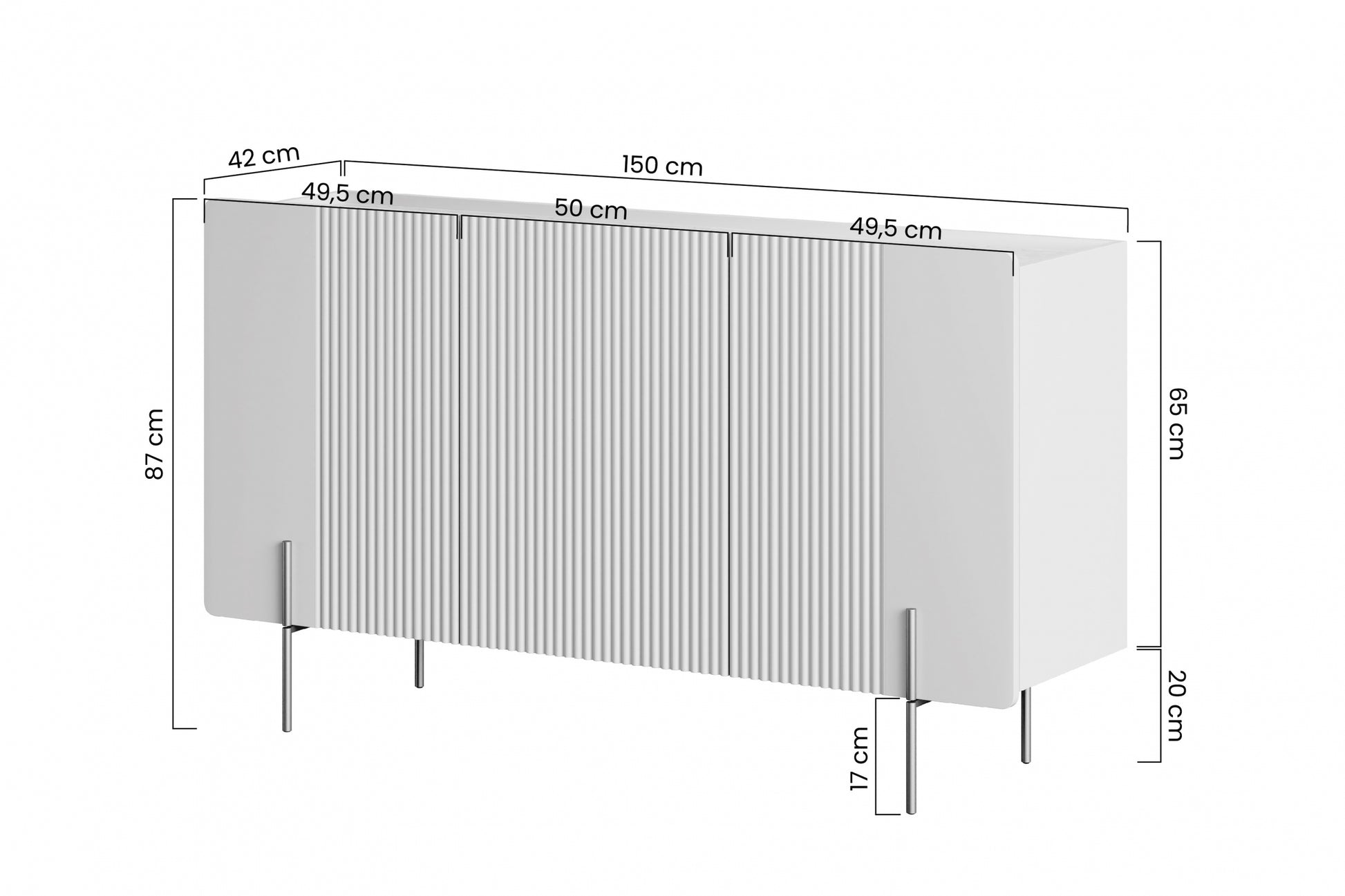 Kumode Dersi 150/87/42 cm kašmirs/zelts - N1 Home