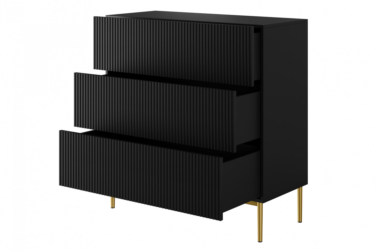 Kumode Austin 100/105/45 cm melns/zelts - N1 Home