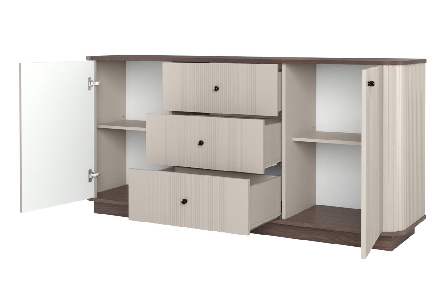 Kumode Vespa 160/77/38/ cm kašmirs/rieksts/melns - N1 Home