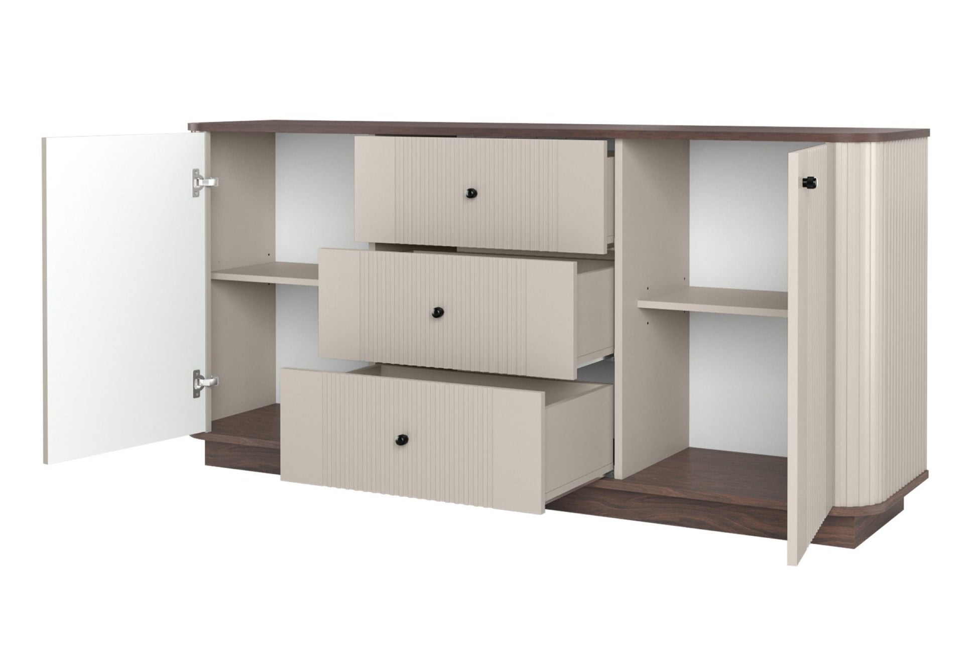 Kumode Vespa 160/77/38/ cm kašmirs/rieksts/melns - N1 Home