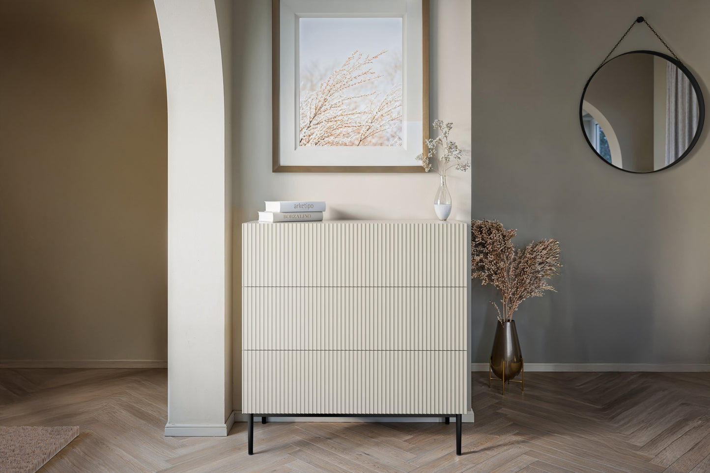 Kumode Austin 100/105/45 cm kašmirs/melns - N1 Home