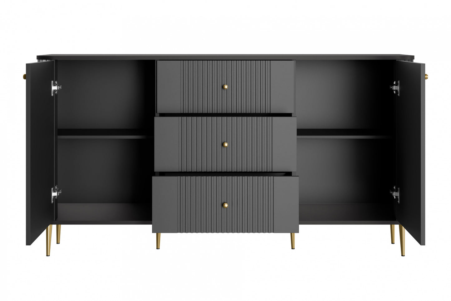 Kumode Vespa 160/85/38 cm melns/zelts - N1 Home