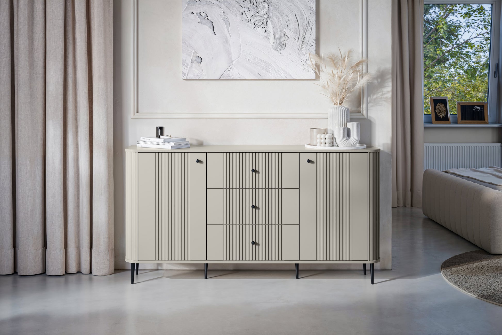 Kumode Vespa 160/85/38 cm kašmirs/melns - N1 Home