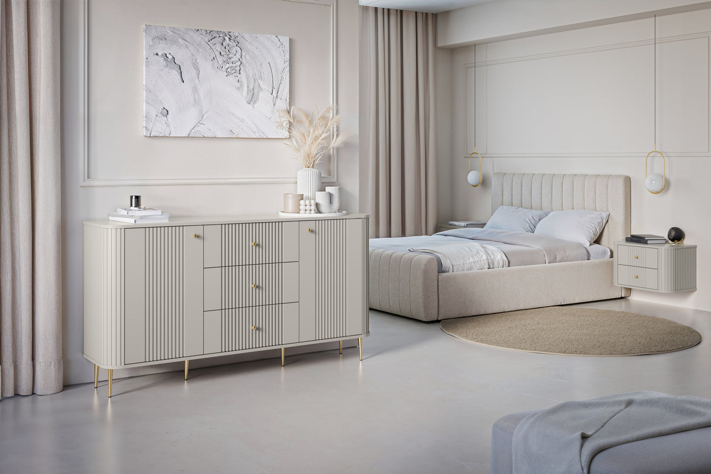 Kumode Vespa 160/85/38 cm kašmirs/zelts - N1 Home