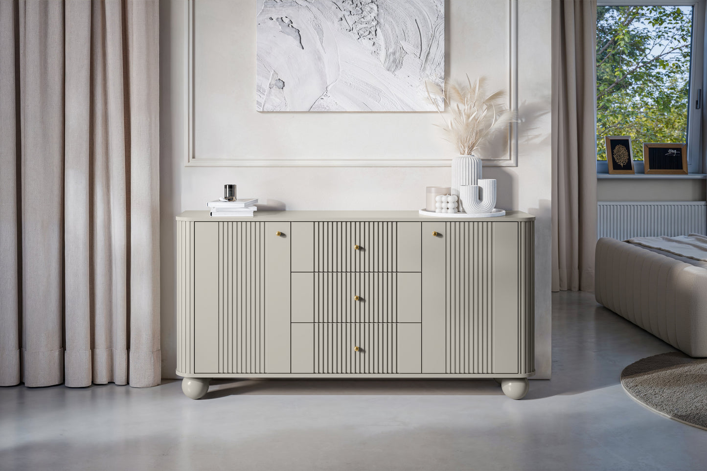 Kumode Vespa 160/82/38 cm kašmirs/zelts - N1 Home