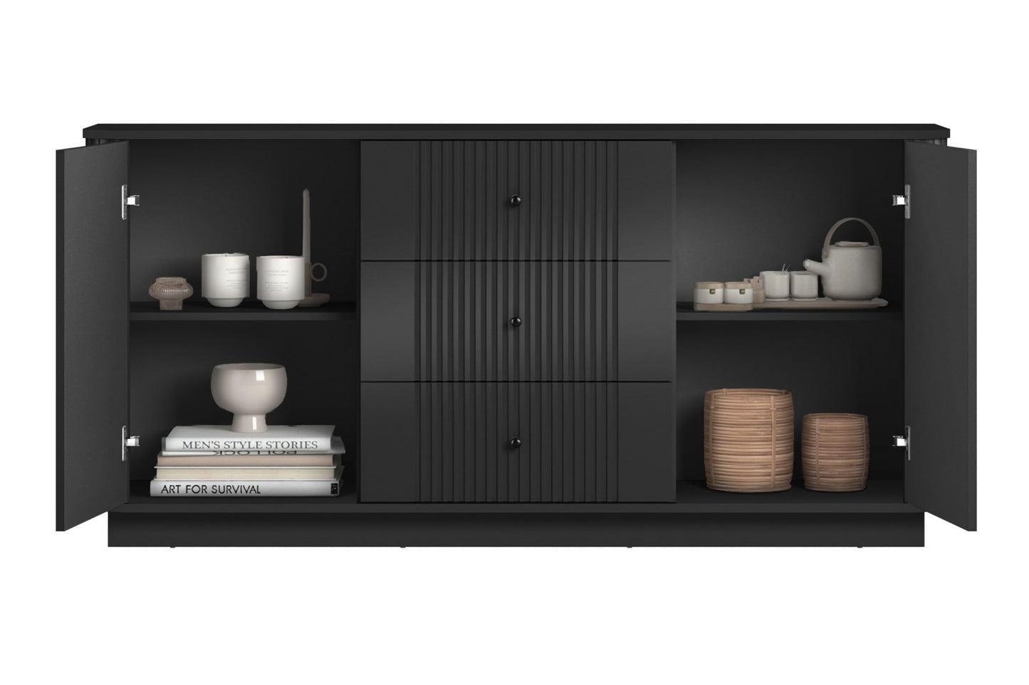 Kumode Vespa 160/77/38/ cm melns/melns - N1 Home