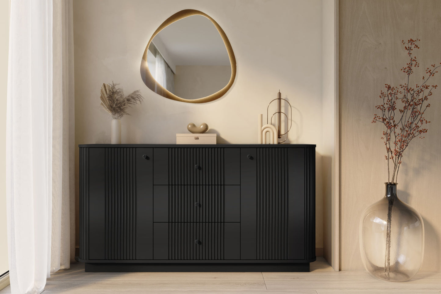 Kumode Vespa 160/77/38/ cm melns/melns - N1 Home