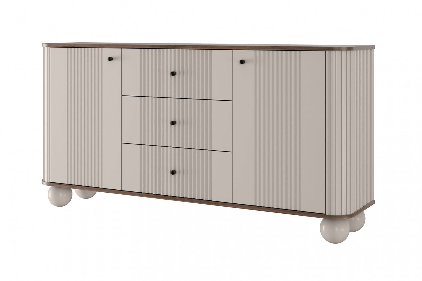 Kumode Vespa 160/82/38 cm kašmirs/rieksts/melns - N1 Home