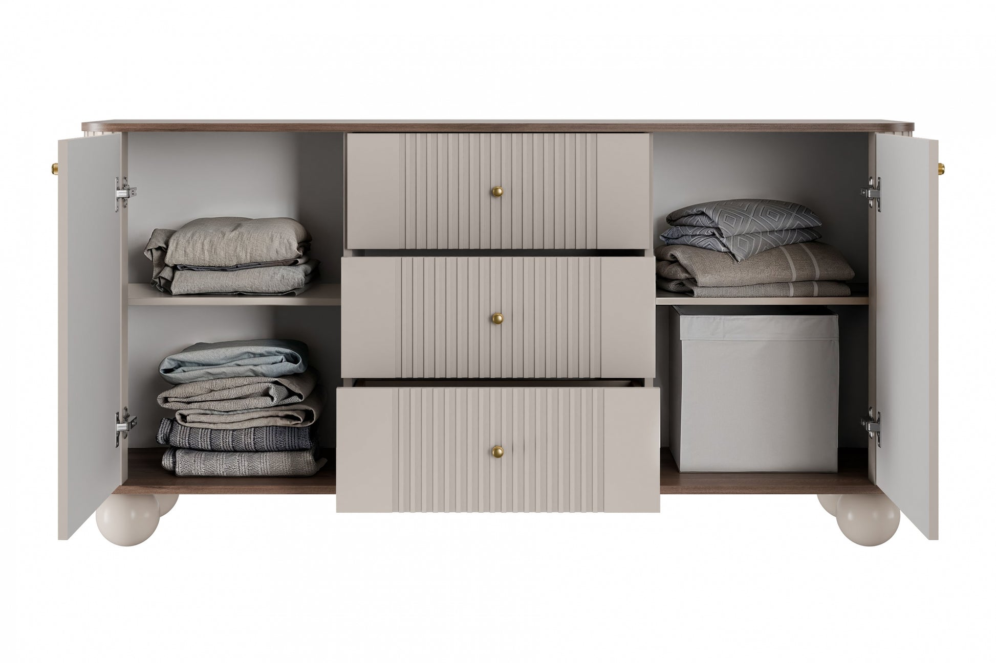 Kumode Vespa 160/82/38 cm kašmirs/rieksts/zelts - N1 Home