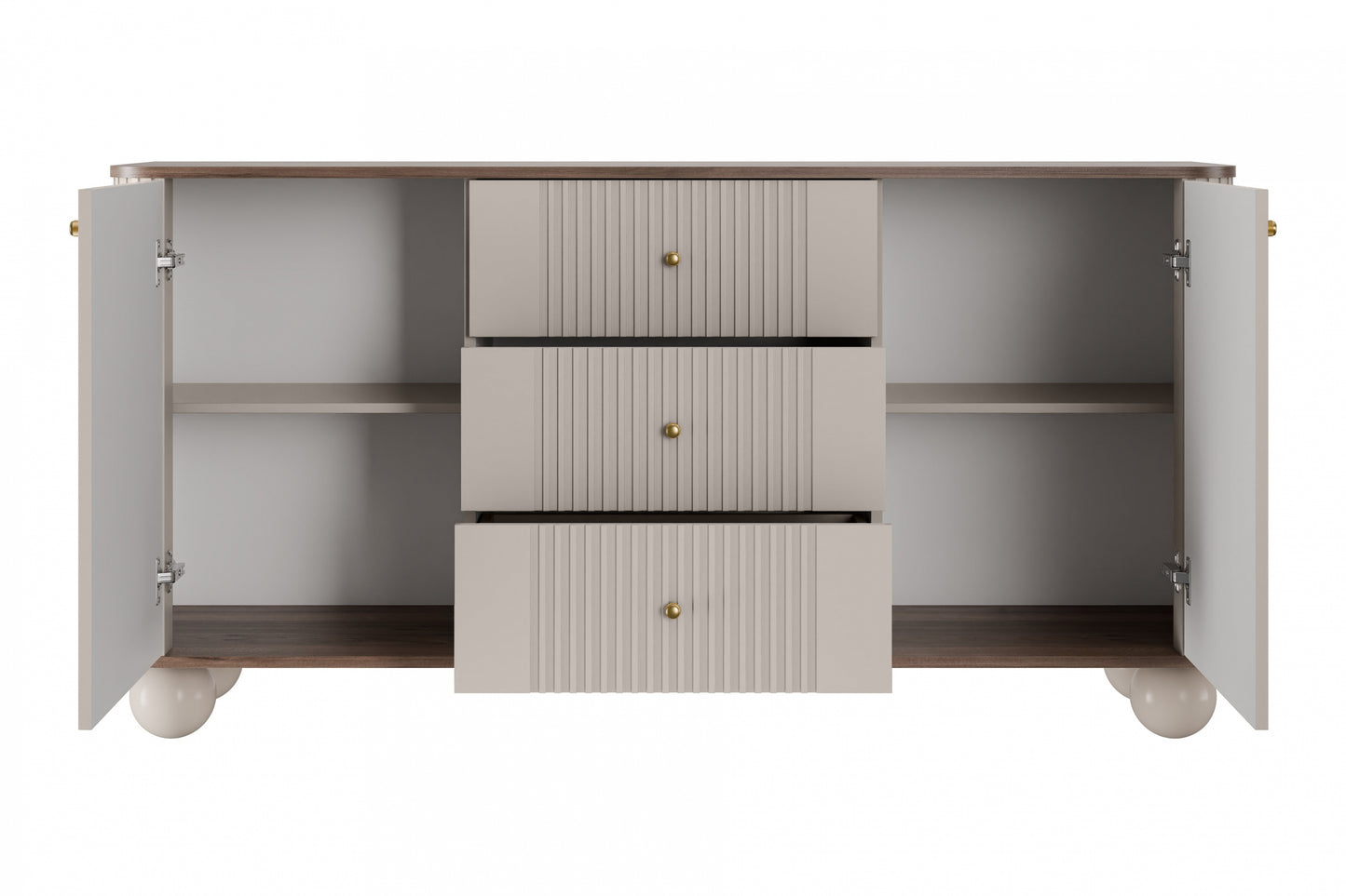 Kumode Vespa 160/82/38 cm kašmirs/rieksts/zelts - N1 Home