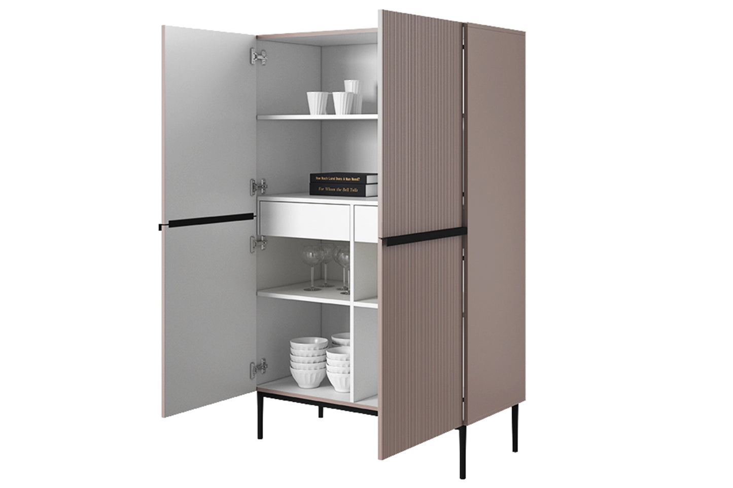 Kumode Austin 100/160/45 cm rozā/melns - N1 Home