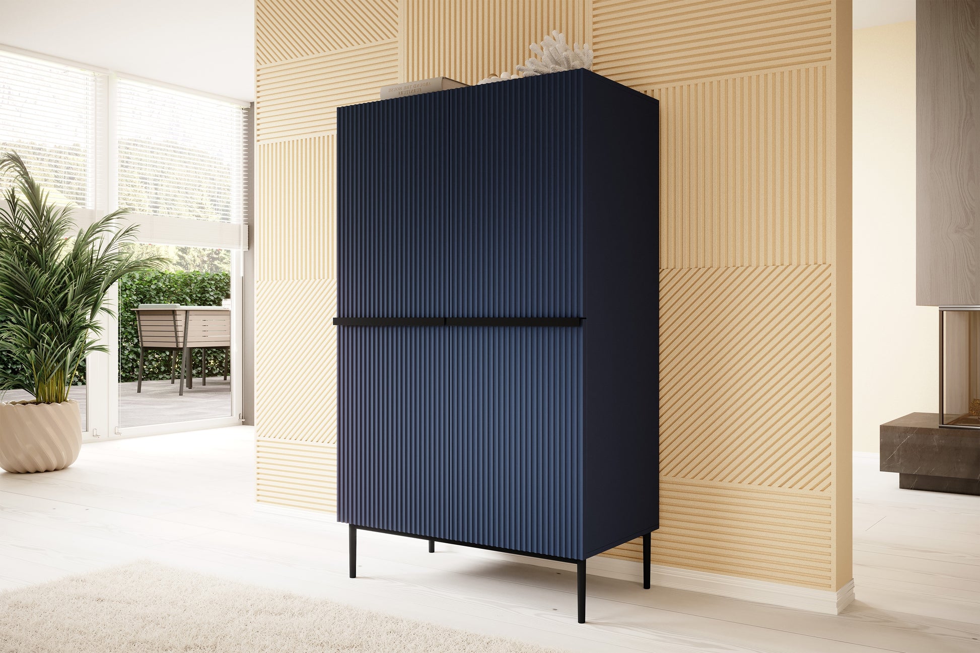 Kumode Austin 100/160/45 cm zils/melns - N1 Home